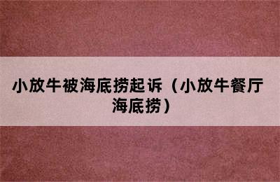 小放牛被海底捞起诉（小放牛餐厅 海底捞）